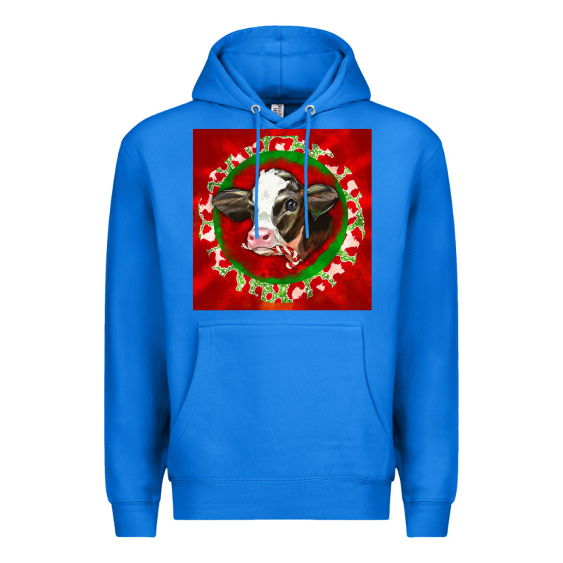 Christmas Holstein Calf Face Premium Hoodie by LillyAllenDesigns | Teevron
