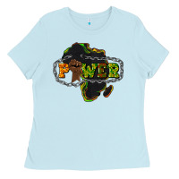 Baby Blue Power Black History Ladies Tee - HowdyJamesFarm