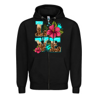 Black love summer with flowers Zipper Hoodie - AdoDesignShop
