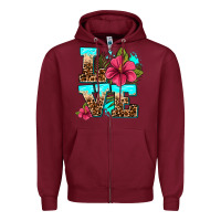 Burgundy love summer with flowers Zipper Hoodie - AdoDesignShop