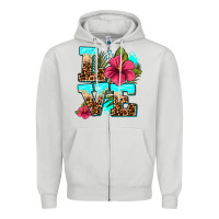 Dove Grey love summer with flowers Zipper Hoodie - AdoDesignShop