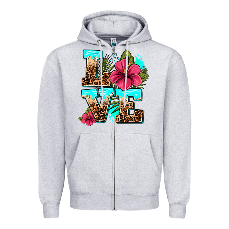 Love Summer With Flowers Zipper Hoodie by AdoDesignShop | Teevron
