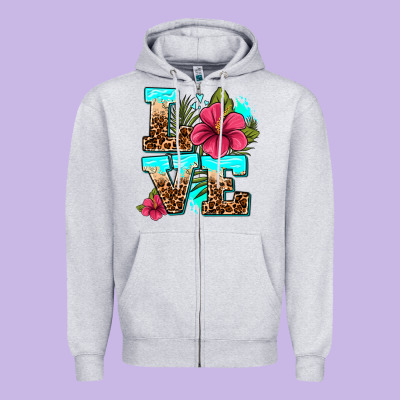 Love Summer With Flowers Zipper Hoodie Designed By Adodesignshop