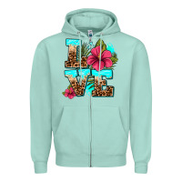 Seafoam love summer with flowers Zipper Hoodie - AdoDesignShop