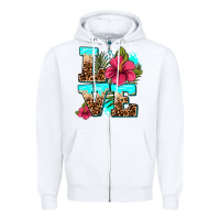White love summer with flowers Zipper Hoodie - AdoDesignShop