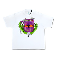 White Halloween Coffee Cup With Hands Urban Heavy Tee - FaDigitalArtStudio