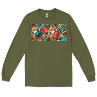 Army Green american  football with turquoise license plate Long Sleeve Tee - BundleAndBundleShop