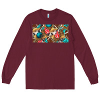 Burgundy american  football with turquoise license plate Long Sleeve Tee - BundleAndBundleShop