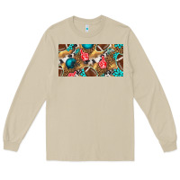 Mushroom american  football with turquoise license plate Long Sleeve Tee - BundleAndBundleShop