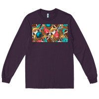 Plum american  football with turquoise license plate Long Sleeve Tee - BundleAndBundleShop