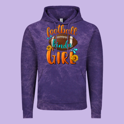 Football Kinda Girl Vintage Hoodie Designed By Bundleandbundleshop