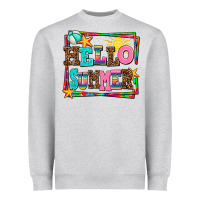 Heather Grey hello summer Heavyweight Sweatshirt - AdoDesignShop