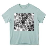 Arona black and white floral Heavy Core Tee - TumblerDesignByShophia