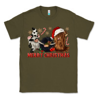 Army Green merry christmas heifer cow gnomies Classic Tee - CowGirlArtShop
