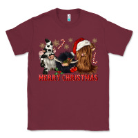 Burgundy merry christmas heifer cow gnomies Classic Tee - CowGirlArtShop