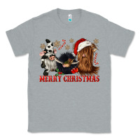 Heather Grey merry christmas heifer cow gnomies Classic Tee - CowGirlArtShop