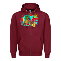 Burgundy love summer fruit and sun Zipper Hoodie - AdoDesignShop