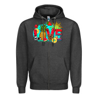 Charcoal Heather love summer fruit and sun Zipper Hoodie - AdoDesignShop
