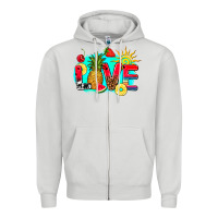 Dove Grey love summer fruit and sun Zipper Hoodie - AdoDesignShop