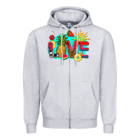 Heather Grey love summer fruit and sun Zipper Hoodie - AdoDesignShop