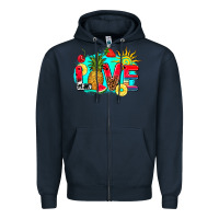 Navy love summer fruit and sun Zipper Hoodie - AdoDesignShop
