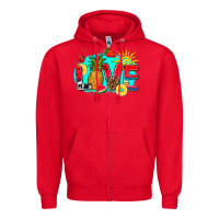 Red love summer fruit and sun Zipper Hoodie - AdoDesignShop