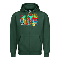Sports Green love summer fruit and sun Zipper Hoodie - AdoDesignShop