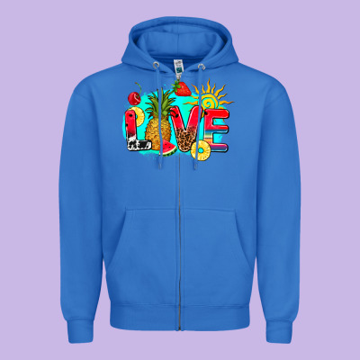 Love Summer Fruit And Sun Zipper Hoodie Designed By Adodesignshop