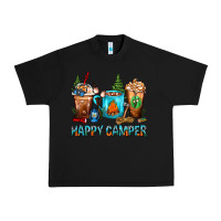 Black Happy Camper Coffee Cups Urban Heavy Tee - FaDigitalArtStudio