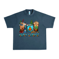 Midnight Navy Happy Camper Coffee Cups Urban Heavy Tee - FaDigitalArtStudio