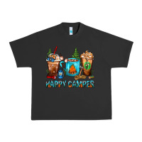 Pigment Black Happy Camper Coffee Cups Urban Heavy Tee - FaDigitalArtStudio