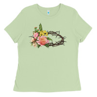 Crown Of Thorns Floral Easter Ladies Tee | Teevron