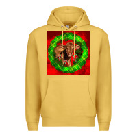 Antique Gold christmas red angus calf Premium Hoodie - LillyAllenDesigns