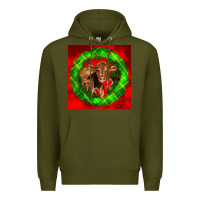 Army Green christmas red angus calf Premium Hoodie - LillyAllenDesigns