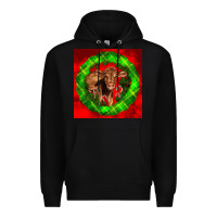 Black christmas red angus calf Premium Hoodie - LillyAllenDesigns