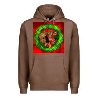 Chestnut christmas red angus calf Premium Hoodie - LillyAllenDesigns