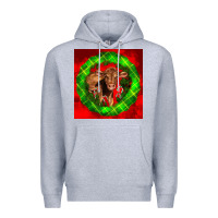 Heather Grey christmas red angus calf Premium Hoodie - LillyAllenDesigns