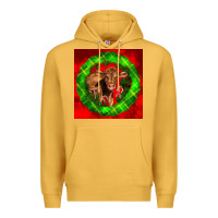 Mustard christmas red angus calf Premium Hoodie - LillyAllenDesigns
