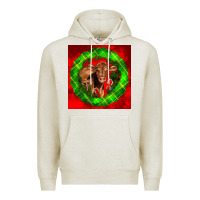 Oatmeal Heather christmas red angus calf Premium Hoodie - LillyAllenDesigns
