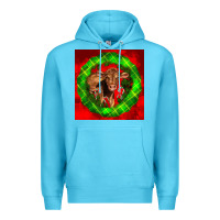 Ocean Blue christmas red angus calf Premium Hoodie - LillyAllenDesigns