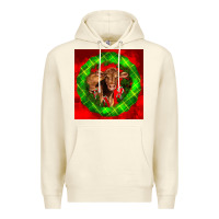 Sandshell christmas red angus calf Premium Hoodie - LillyAllenDesigns
