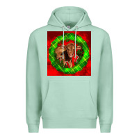 Seafoam christmas red angus calf Premium Hoodie - LillyAllenDesigns