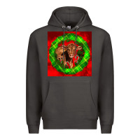 Smoke christmas red angus calf Premium Hoodie - LillyAllenDesigns