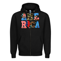 Black america with heart Zipper Hoodie - AdoDesignShop