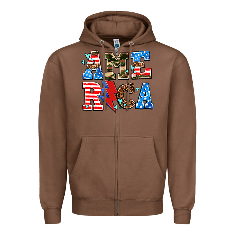 America With Heart Zipper Hoodie by AdoDesignShop | Teevron