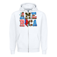 White america with heart Zipper Hoodie - AdoDesignShop