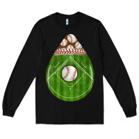 Black baseball and western roses teardrop Long Sleeve Tee - BundleAndBundleShop