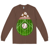 Chestnut baseball and western roses teardrop Long Sleeve Tee - BundleAndBundleShop