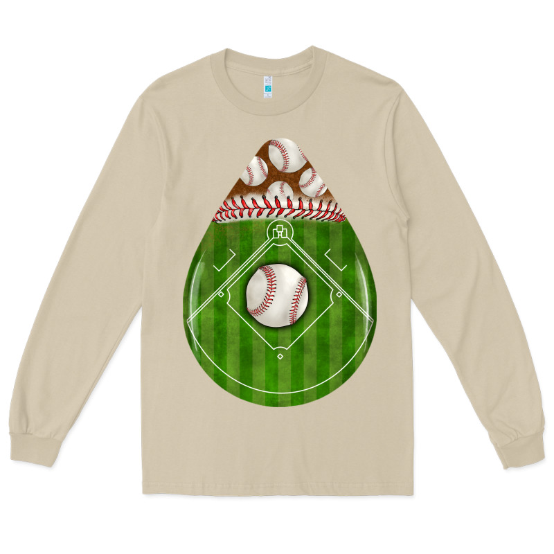 Baseball And Western Roses Teardrop Long Sleeve Tee by BundleAndBundleShop | Teevron