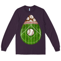 Plum baseball and western roses teardrop Long Sleeve Tee - BundleAndBundleShop
